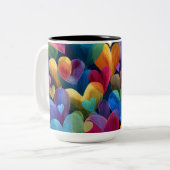 Valentine’s Day Mug | Romantic, Cute &Heartwarming Tweekleurige Koffiemok (Voorkant links)