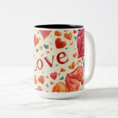Valentine’s Day Mug | Romantic, Cute &Heartwarming Tweekleurige Koffiemok (Voorkant rechts)
