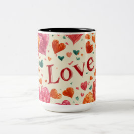 Valentine’s Day Mug | Romantic, Cute &Heartwarming Tweekleurige Koffiemok