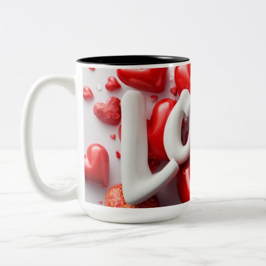 Valentine’s Day Mug | Romantic, Cute &Heartwarming Tweekleurige Koffiemok (Links)