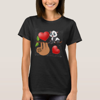 Valentine s Day  Panda And Sloth Men Women Kids T-shirt