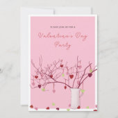 Valentine’s Day Party – Heart Branch on Pink Kaart (Voorkant)