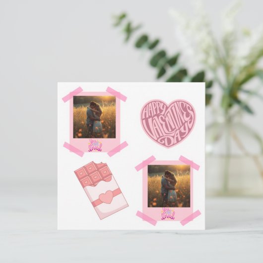 Valentine’s Day Personalized Flat Card (Staand voorkant)
