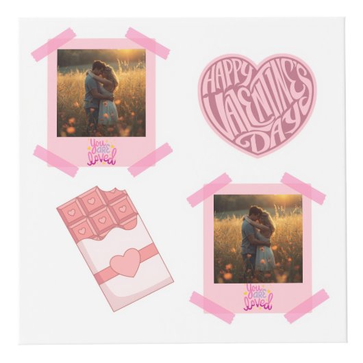 Valentine’s Day Personalized Photo Cube Kubus (Voorkant)