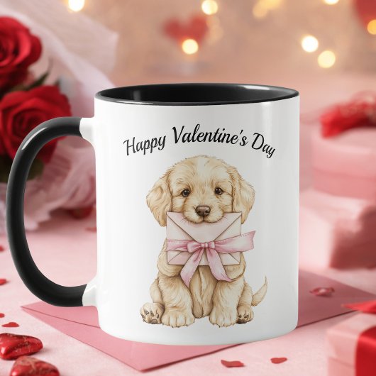 Valentine’s Day Puppy Mug-Cute Dog Valentine Gift Mok