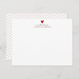 Valentine’s Day Red Heart stationery Note Card Kaart
