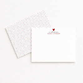 Valentine’s Day Red Heart stationery Note Card Kaart