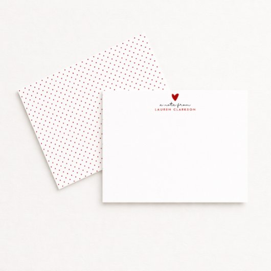 Valentine’s Day Red Heart stationery Note Card Kaart