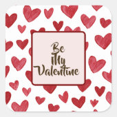 Valentine’s Day Red Sticker Be My Valentine  (Voorkant)