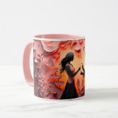  Valentine’s Day Romantic Couple Silhouette Love  Mok (Voorkant links)