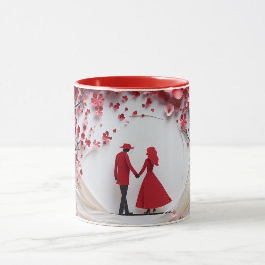  Valentine’s Day Romantic Couple Silhouette Love  Mok (Midden)