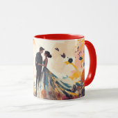  Valentine’s Day Romantic Couple Silhouette Love  Mok (Voorkant rechts)