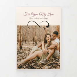 Valentine’s Day Romantic Trifold Photo Love Card  Drieluik Wenskaart