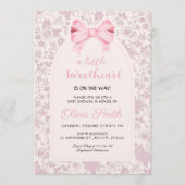 Valentine’s Day Sweetheart Pink Bow Baby Shower Kaart (Voorkant)