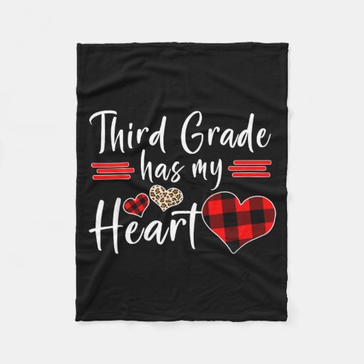 Valentine’s Day Third Grade Has My Heart Plaid Tea Fleece Deken (Voorkant)