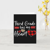 Valentine’s Day Third Grade Has My Heart Plaid Tea Kaart (Gele Bloem)