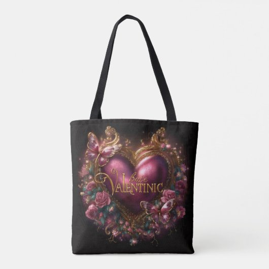 Valentine’s Day Tote Bag | Romantic, Cute (Achterkant)