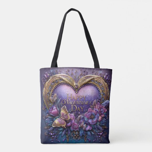 Valentine’s Day Tote Bag | Romantic, Cute (Achterkant)