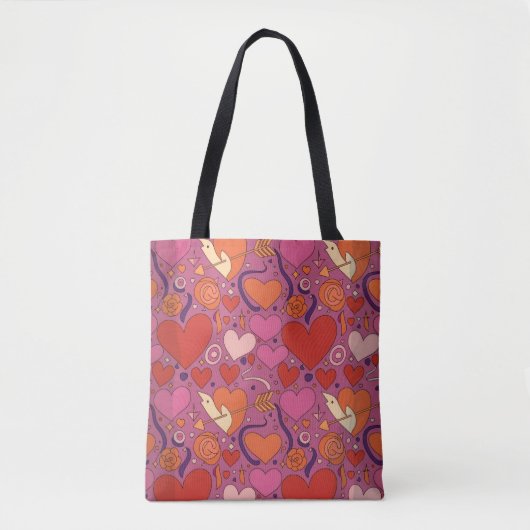 Valentine’s Day Tote Bag | Romantic, Cute (Voorkant)