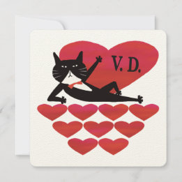 Valentine’s Day Tuxedo Cat Kaart