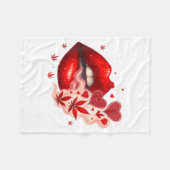 Valentine’s Day Weed Lover Stoner Babe  Fleece Deken (Voorkant (Horizontaal))