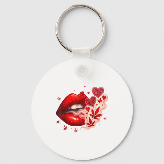 Valentine’s Day Weed Lover Stoner Babe  Sleutelhanger (Voorkant)