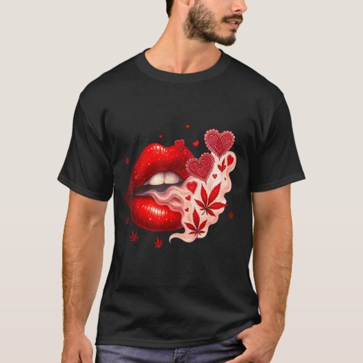 Valentine’s Day Weed Lover Stoner Babe  T-shirt (Voorkant)