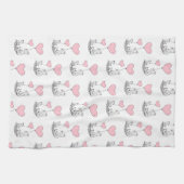 Valentine' s Kitchen Hand Towel Foxy Pink Heart Theedoek (Horizontaal)