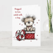 Valentine’s Teddy Bear Gift Box with Poem  Feestdagen Kaart (Voorkant)