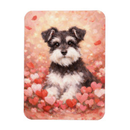 Valentine Schnauzer met Harten Flexibel Magneet