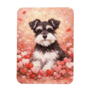 Valentine Schnauzer met Harten Flexibel Magneet