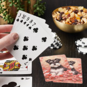 Valentine Schnauzer met Harten Pokerkaarten (Insitu)