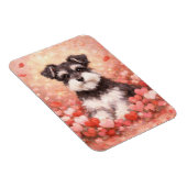 Valentine Schnauzer with Hearts Flexible Magneet (Rechterzijde)