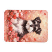 Valentine Schnauzer with Hearts Flexible Magneet (Horizontaal)