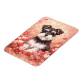 Valentine Schnauzer with Hearts Flexible Magneet (Linkerzijde)