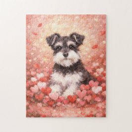 Valentine Schnauzer with Hearts Legpuzzel