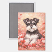 Valentine Schnauzer with Hearts Magneet (Voorkant / Achterkant)