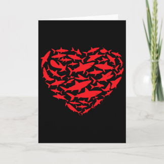 Valentine Sharks Heart Sea Animal Lover Ocean Wild Kaart