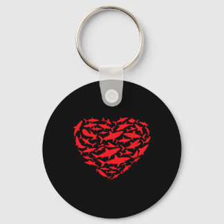 Valentine Sharks Heart Sea Animal Lover Ocean Wild Sleutelhanger