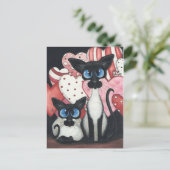 Valentine Siamese Cat - Love x's Two Feestdagenkaart (Staand voorkant)
