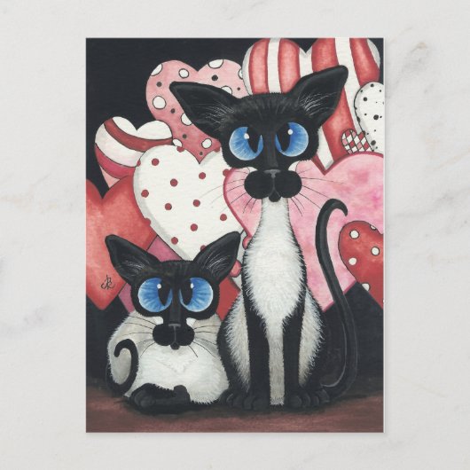 Valentine Siamese Cat - Love x's Two Feestdagenkaart (Voorkant)