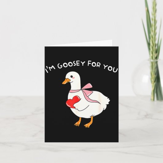 Valentine Silly Goose I'm Goosey For You Duck Vale Kaart (Voorkant)