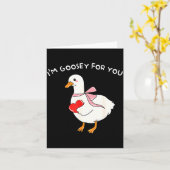 Valentine Silly Goose I'm Goosey For You Duck Vale Kaart (Gele Bloem)