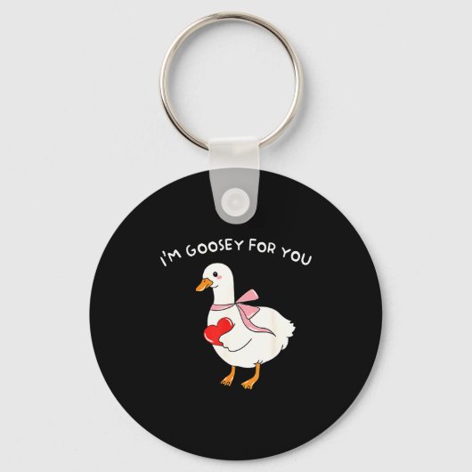 Valentine Silly Goose I'm Goosey For You Duck Vale Sleutelhanger (Voorkant)