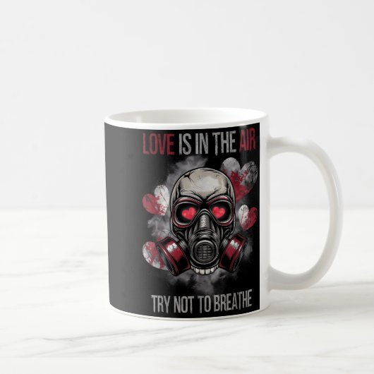 Valentine Skull Gas Mask Love Romance  Koffiemok (Rechts)