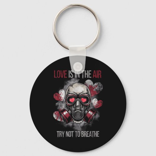 Valentine Skull Gas Mask Love Romance  Sleutelhanger (Voorkant)
