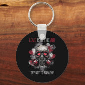Valentine Skull Gas Mask Love Romance  Sleutelhanger (Voorkant)