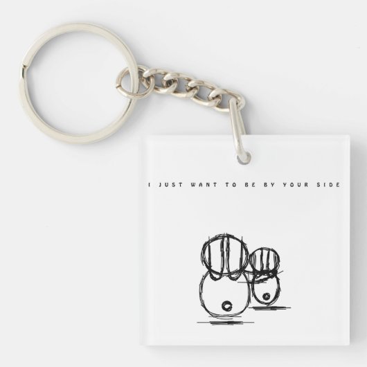 Valentine-sleutelhanger | Wil gewoon naast je zijn Sleutelhanger (Voorkant)
