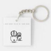 Valentine-sleutelhanger | Wil gewoon naast je zijn Sleutelhanger (Achterkant)