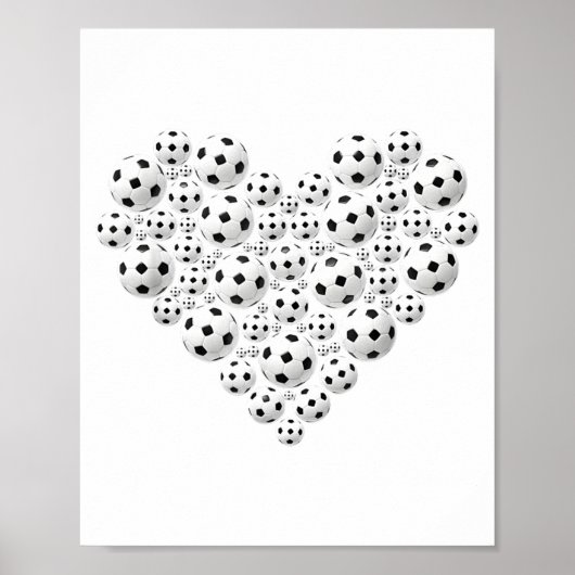 Valentine Soccer Heart Drip Srt Love Valentines Da Poster (Voorkant)